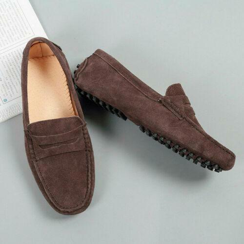 Damen Slipper Halbschuhe Mokassins Lederpumps auf Wildleder Damenschuhe flach Fahren - Bild 16 von 30
