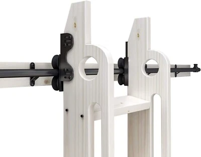 DIYHD Stand Up Black Rolling Library Hardware,Tensible Sliding Roller(No Ladder)