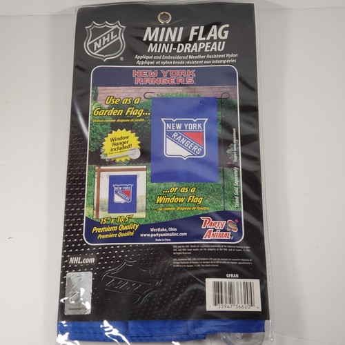 New York Rangers Mini Flag Window Hanger Garden Flag 15" x 10.5" Nylon NHL