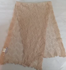 Vintage STRAWBRIDGE & CLOTHIERS Gossamer Silk Wool Chiffon Knit Scarf England