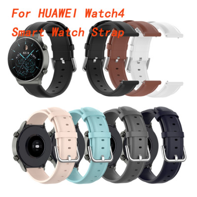 Watch Strap Round-Tail Leather Wristband for HUAWEI Watch4 Smart Watch Replace