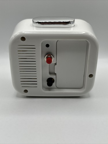 Ravel Talking Quartz Square Alarm Clock in White - Picture 2 of 3