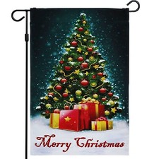 Garden Flag Christmas Winter Decoration Colorful Christmas Tree 12"x18" By G128