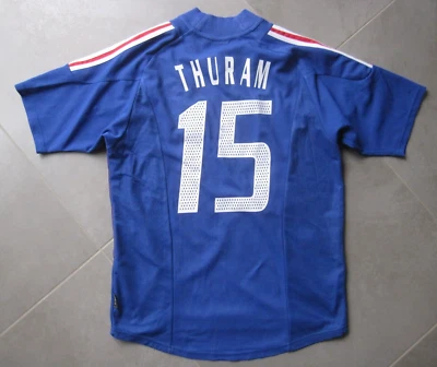 Maillot Euro 2002 Equipe de France Adidas Edition limitée Thuram n°15 taille M - Photo 1/4