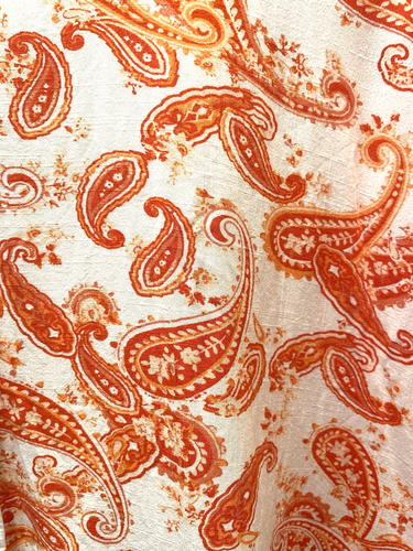 Plus Size 20 Shirt Top Button Front Butterfly Sleeve Orange Paisley No Tag - Picture 6 of 9