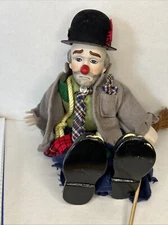 Emmett Kelly Weary Willie Clown Porcelain Doll Ornament Dynasty 19 Inch Tall
