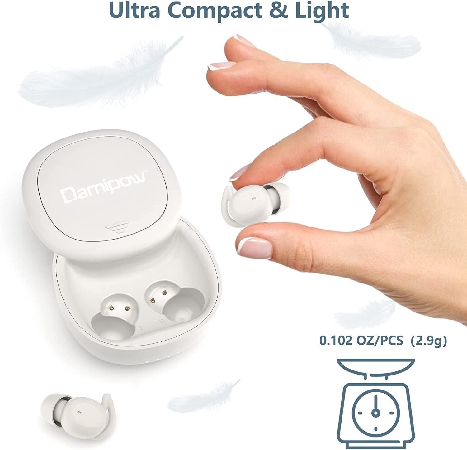 Damipow L39 Wireless Sleep Earbuds,Bluetooth Noise Isolating Headset eBay