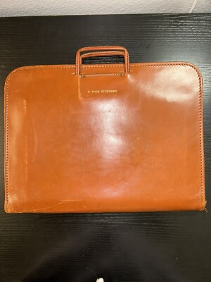 Collectible Vintage Conmar Hard Leather Doctors Bag Briefcase Handles Zip Locked