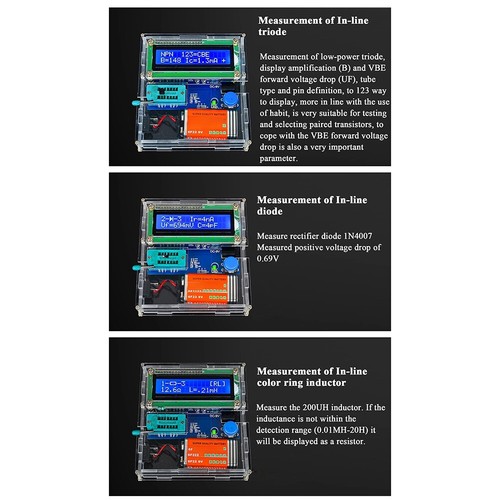 Transistortester-Bausatz Kann ein Multimeter f??r Elektronische Messungen Wi1656 - Bild 7 von 10