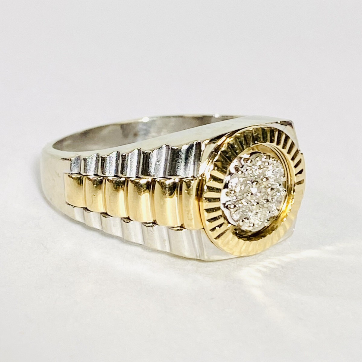 GG Certified 14K Two-Tone Gold 0.21ctw Diamond Size 10.25 GG Certified 14K Two-Tone Gold 0.21ctw Diamond Size 10.25