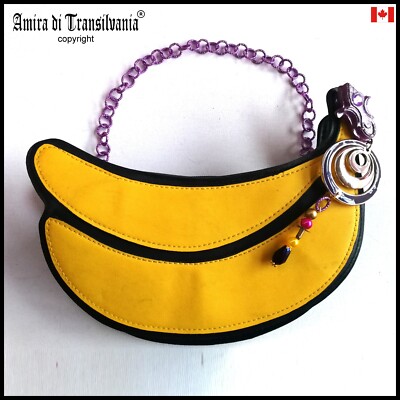 vintage woman mini handle shoulder bag original fashion iconic pop art banana by
