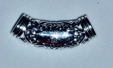 Vintage Handmade Sterling Silver 925 Filigree Slide Pendant Mono "H"