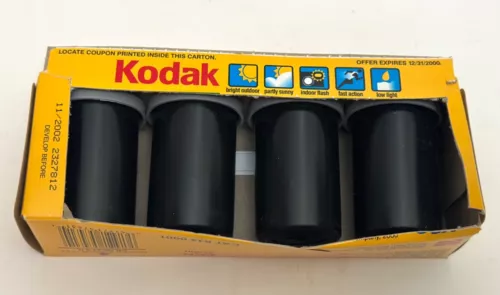 Kodak Gold 200 Speed 35mm 96 Color Print Film Expired 12/2000 4-Roll Pack NOS