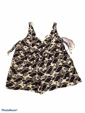 Zara Trafaluc Collection Shorts Romper Print Trees Birds Sleeveless Size Medium