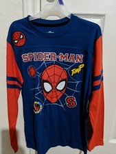 Teen Boy Long Sleeve Spiderman Superheroes Graphic Tee Size 14-16 XL NWT