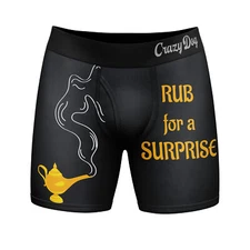 Mens Rub for A Surprise Boxer Briefs Funny Sarcastic Offensive Underwear for