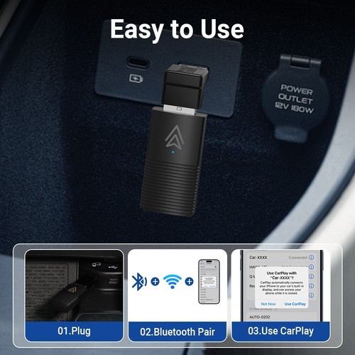 Ottomotion Wireless Carplay/Android Auto Mini Adapter USB Bluetooth Plug & Play - Photo 13 sur 16
