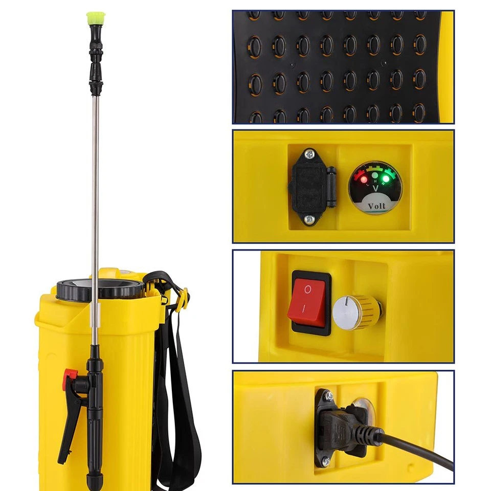 Nebulizzatore Pompa a Spalla a Batteria Irroratrice Elettrica Spruzzatore 16Lt - Immagine 3 di 4