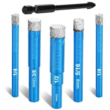 6PCS/Set Dry Diamond Drill Bits Hole Saw for Marble Porcelain Tile Ceramic Glass