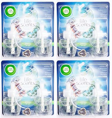 8 REFILLS Air Wick TURQUOISE OASIS Driftwood Sea Scented Oil Plug In Refill