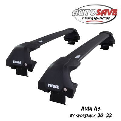 THULE - WingBar Edge (black) Roof Bar Set to fit Audi A3 Sportback 8Y (2020-ON)