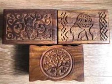 Tree Of Life Hand Carved Wooden Box