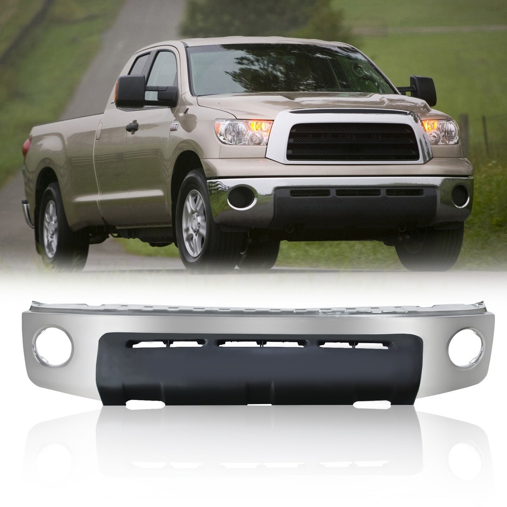Chrome Front Bumper Assembly For 2007-2013 Toyota Tundra w/ Fog Holes 521110C021