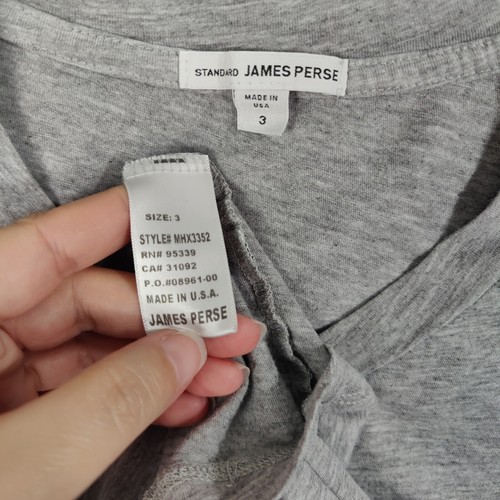 James Perse V-Neck T-Shirt Soft Cotton Blend Casual Tee Top Womens Size 3 US L - Picture 6 of 9