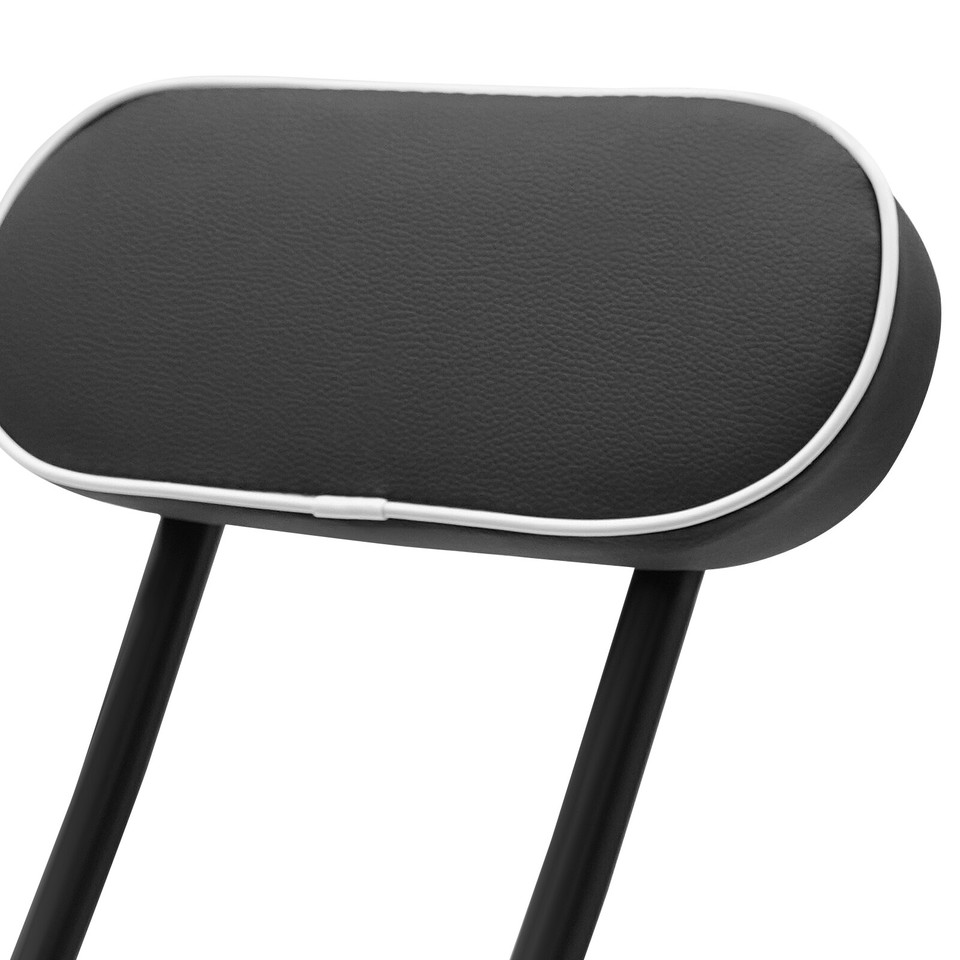 4Pcs Portable Folding Stool Kitchen Counter Dining Chair Black Cushion