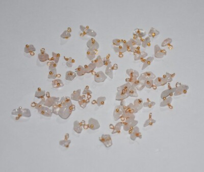 Beaded beads jewelry making charms, Roe quartz chips single wire rosary parts
