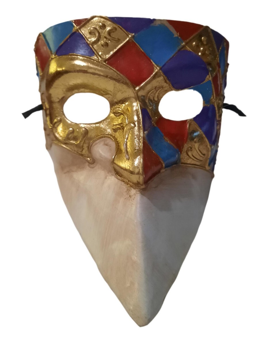 Royal Harlequin Bauta Red Purple Blue Gold Venetian Mens