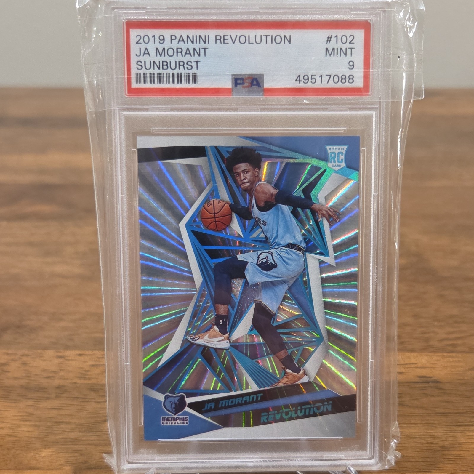 2019 Panini Revolution Ja Morant #102 Sunburst /75 Rookie Grizzlies PSA 9