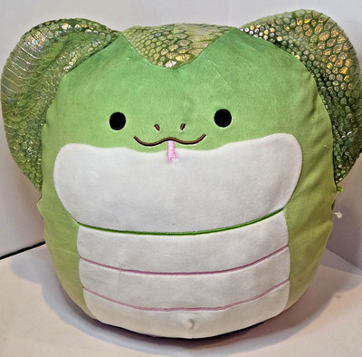 Squishmallows Khaled King Cobra Snake 18in Green Iridescent Scales Plush