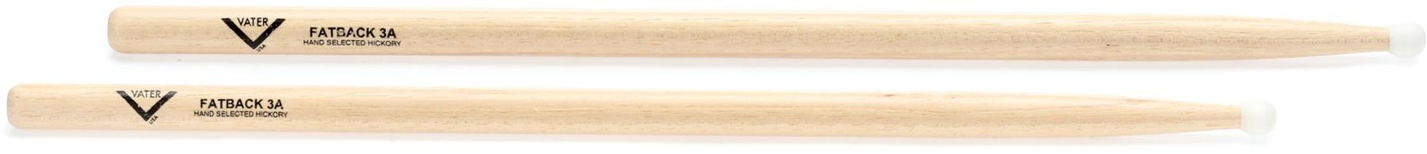 Vater American Hickory Drumsticks - 3A - Nylon Tip 2-pack Bundle 4290₽