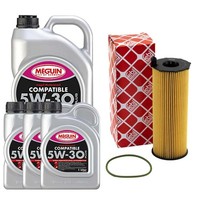 MotoröL Set SAE 5W-30 Plus Meguin 8 Liter + ÖLfilter FüR Porsche Cayenne VW 3.0