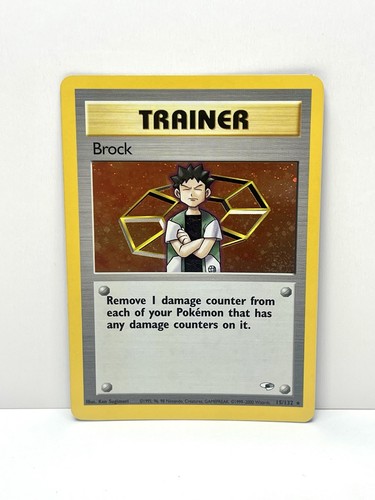 Pokemon TCG Gym Heroes Trainer - Brock - Holo Karte 15/132 Pack Frisch