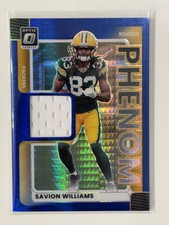2025 Donruss Optic Rookie Phenom Blue Hyper Patch Savion Williams RC Packers