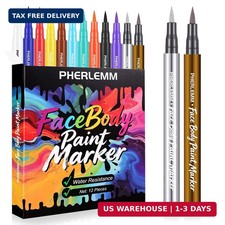 12 Colors Face Painting Kit Body Markers Tattoo Pen for Skin