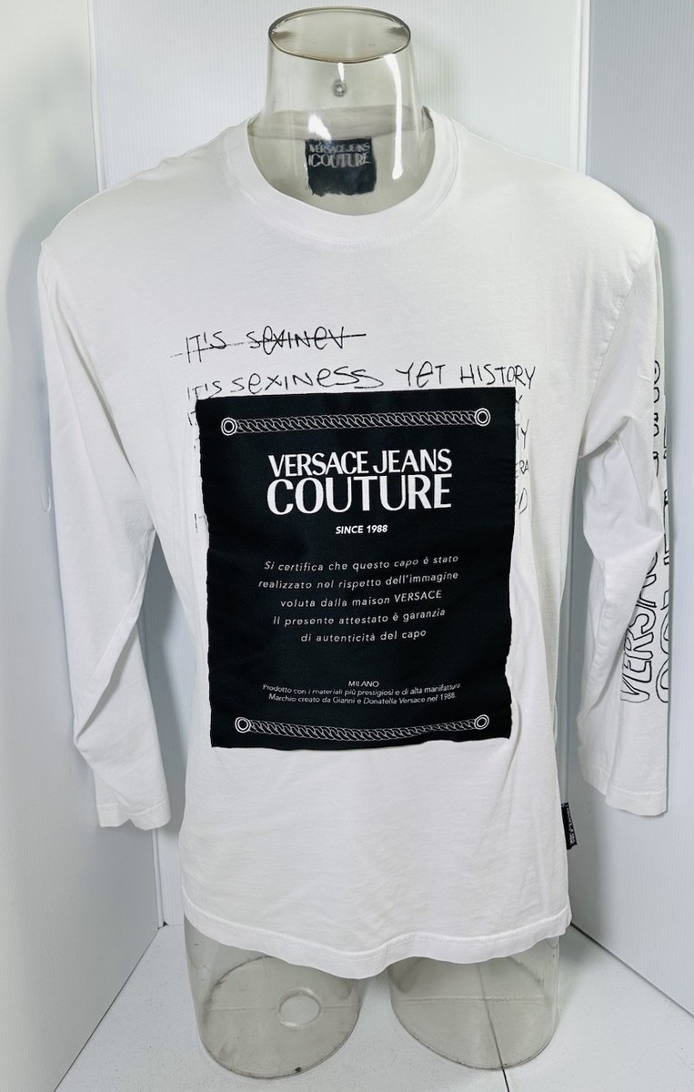 Versace Jeans Couture Logo Print Long Sleeve T-Shirt Size M | eBay