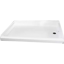 Center Drain Shower Base, 24 In. X 24 In., White