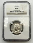 1954-P Washington Silver Quarter 25C NGC MS66 BU UNC Philadelphia US Coin BM1