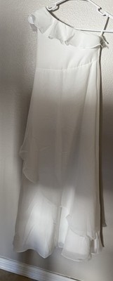knee length dresses for ladies White Satin Corset Tiered Maxi Dress main image 0
