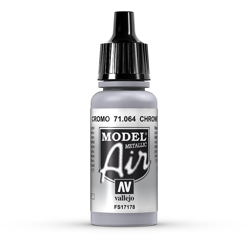 Vallejo Model Air Color 71.064 - Chrome - Metallic - 17 ml