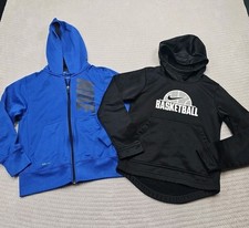 Nike Sweatshirts Boys Youth Small Blue Full Zip  Black Basketball Pullover