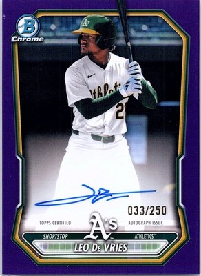 2026 Bowman LEO DE VRIES #CPA-LDE Purple Refractor /250 Auto Athletics