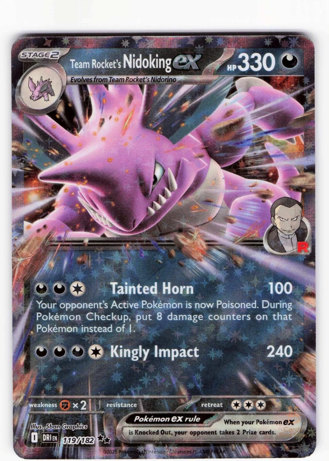 Team Rocket's Nidoking ex 119/182 HOLO Destined Rivals NM