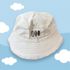 NWT VTG 2001 Gymboree Blue Hawaii Surfboard White Baby Bucket Hat - 0-6 Months