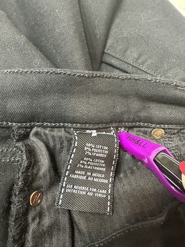 7 For All Mankind The Skinny Black Jeans 28 High Rise Stretch Denim Pants - Picture 4 of 4