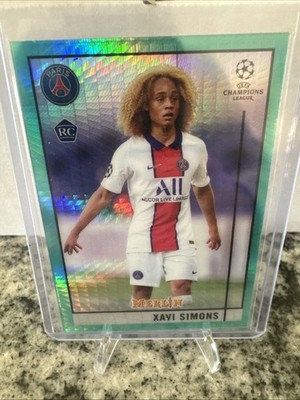 2020-21 Topps Merlin Collection Chrome UCL - Xavi Simons #87 Aqua Prism