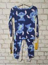 Disney Stitch 4 Piece Pajama Set Size 4T NWT Long Sleeve